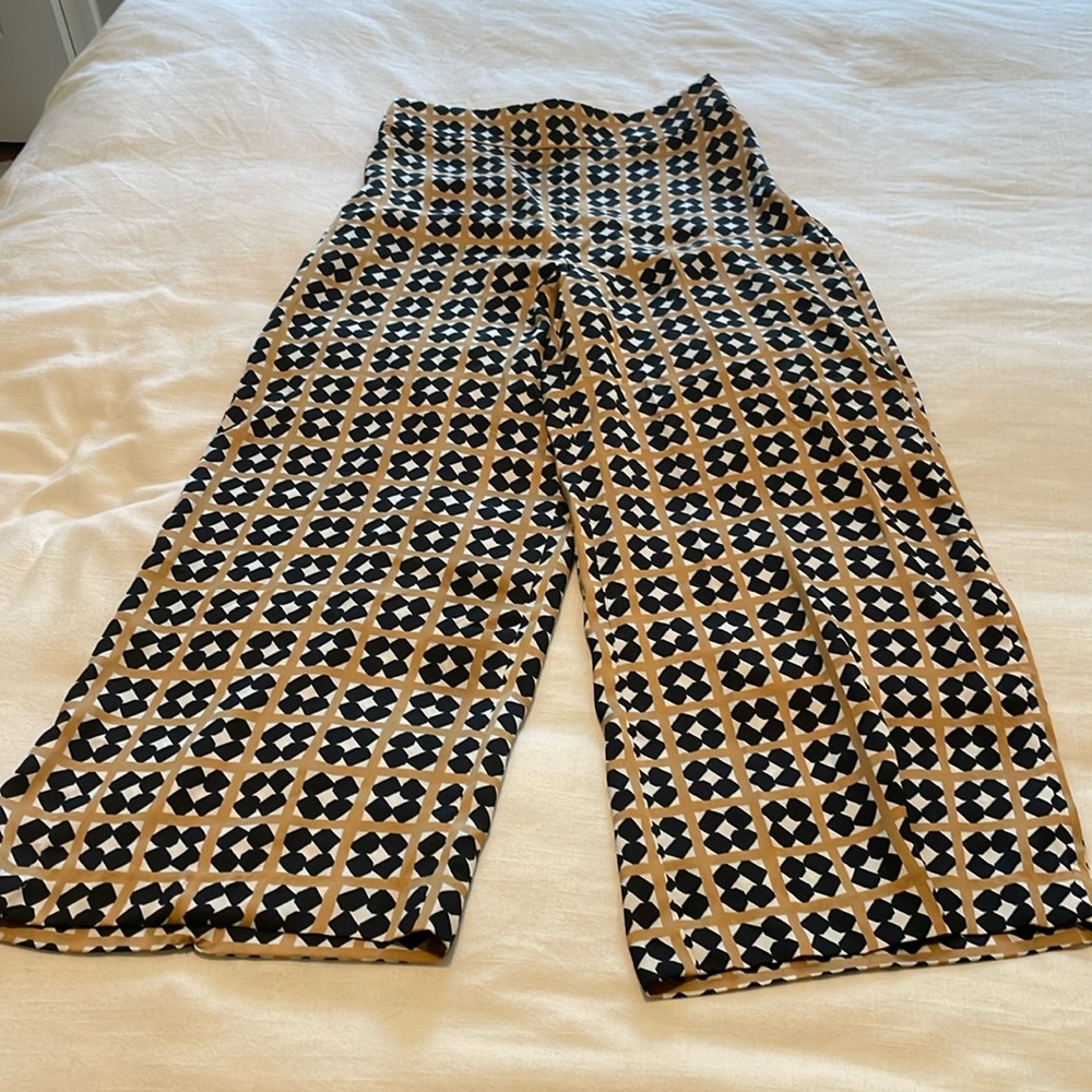 Zara geometric side zip satin pant